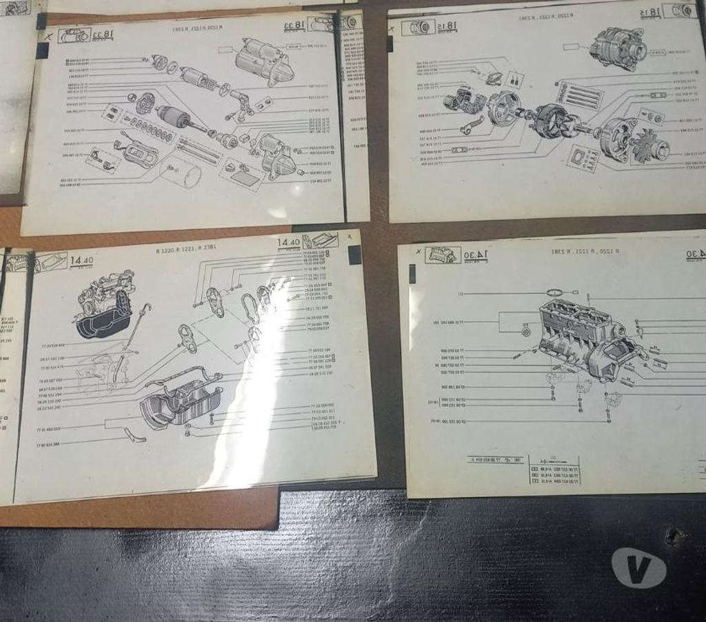 Accesorios para Autos Santiago Santiago - Fotos de Ficha mica transparente despiece del Renault 5 modelos: