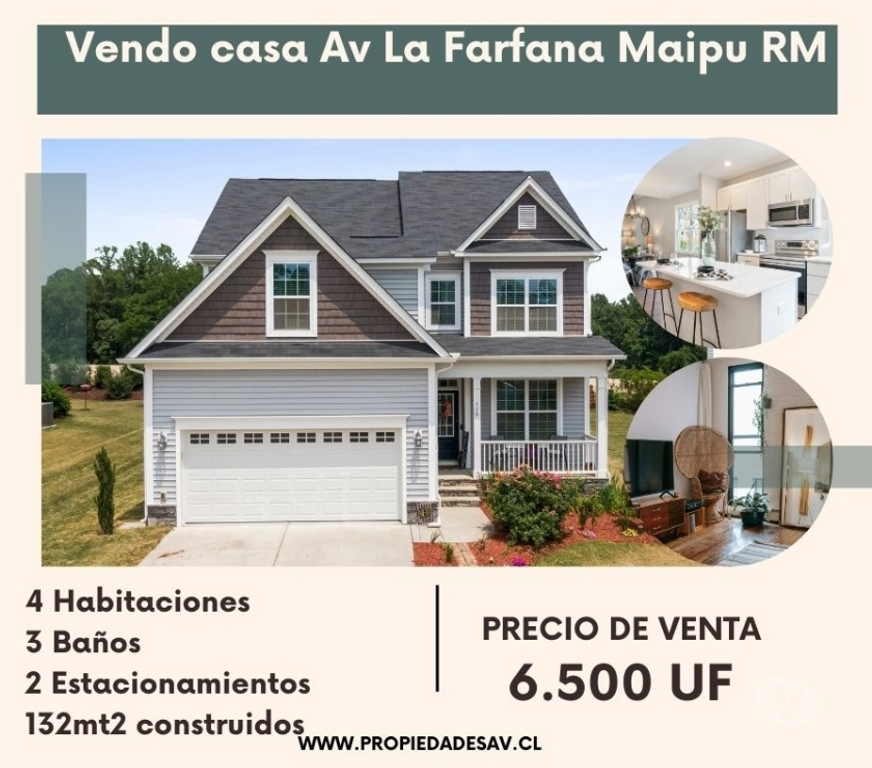 Bienes Raices Santiago Maipú - Fotos de Vendo casa 4d-3b-2e Av La Farfana Comuna Maipú RM