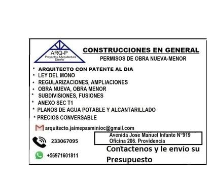 Freelance - Servicios Profesionales Santiago Santiago - Fotos de ARQUITECTO, PROYECTOS, REGULARIZACIONES