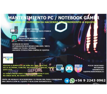 Servicios de Informática Viña del Mar Valparaíso - Fotos de Mantenimiento PC Notebook Gamer Región Valparaíso