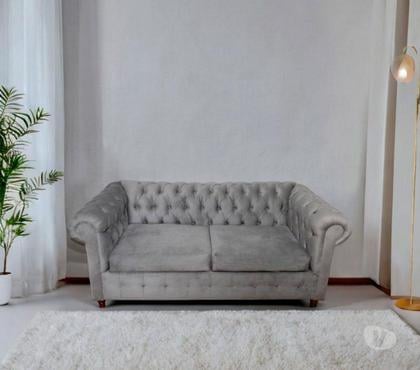 Muebles Santiago Santiago - Fotos de Sofa Chesterfield OFERTA Nuevo 3 cuerpos felpa gris