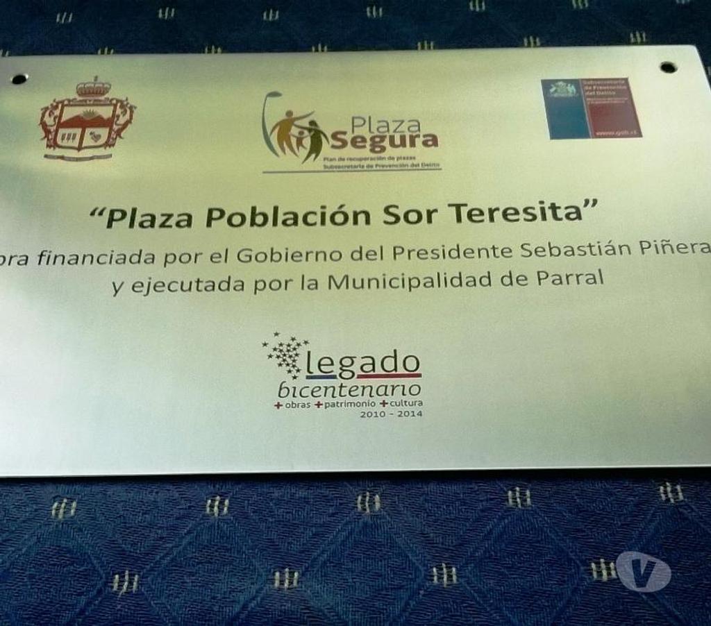 Otros Servicios Santiago Ñuñoa - Fotos de PLACAS DE ACERO INOXIDABLES GRABADAS PARA INSTITUCIONES
