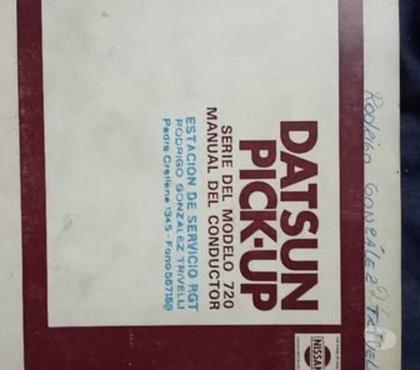 Servicios para Autos Santiago Santiago - Fotos de Manual de usuario Datsun Pick Up Modelo 720 impecable.