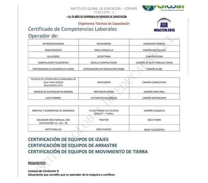 Otros Servicios Copiapó Copiapó - Fotos de ¡CERTIFICADO PARA OPERADOR DE EQUIPOS,RIGGERS Y SOLDADOR!