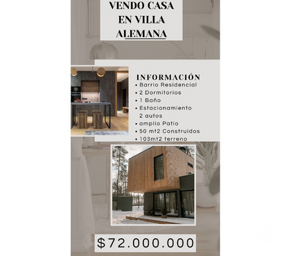 Casas en venta Villa Alemana Valparaíso - Fotos de Vendo casa 2 pisos 2d-1b-2est-65mt2 Villa Alemana