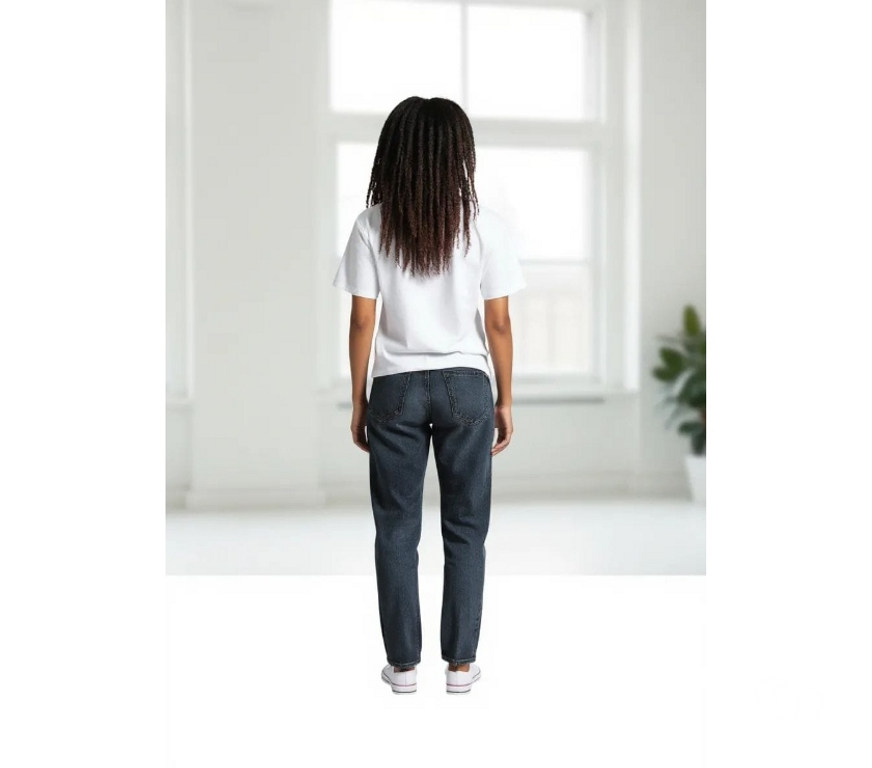 Ropa - Accesorios Santiago Ñuñoa - Fotos de Jeans Niñas Tiro Alto Azul Oscuro Trabas Cintura Talla Xs