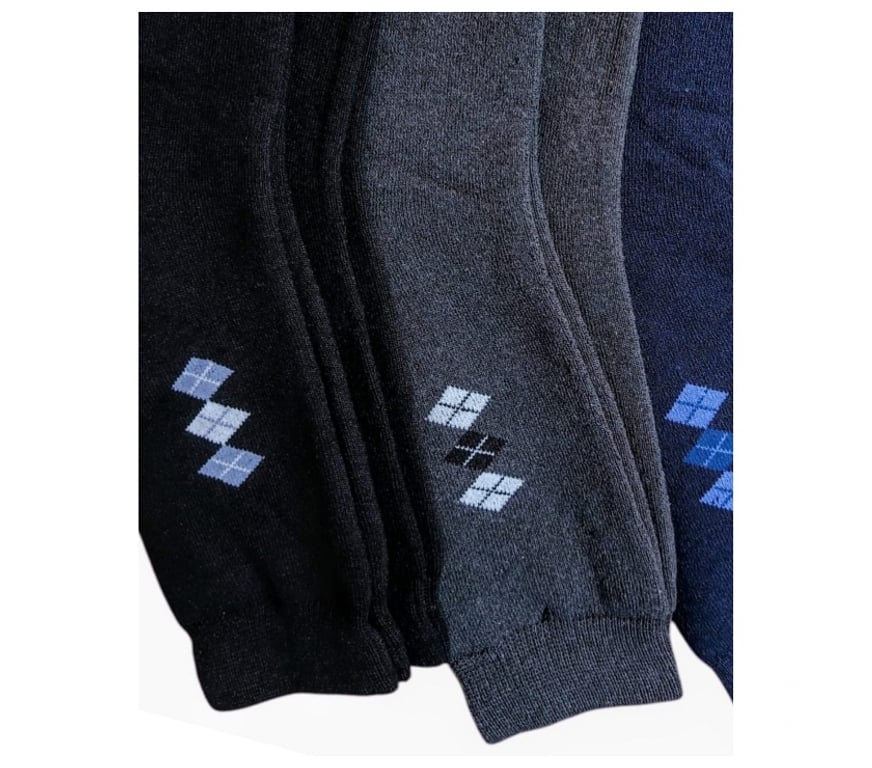 Ropa - Accesorios Santiago Ñuñoa - Fotos de 6 Calcetines Clásicos 40-43 Hombres Negro, Azul Y Gris