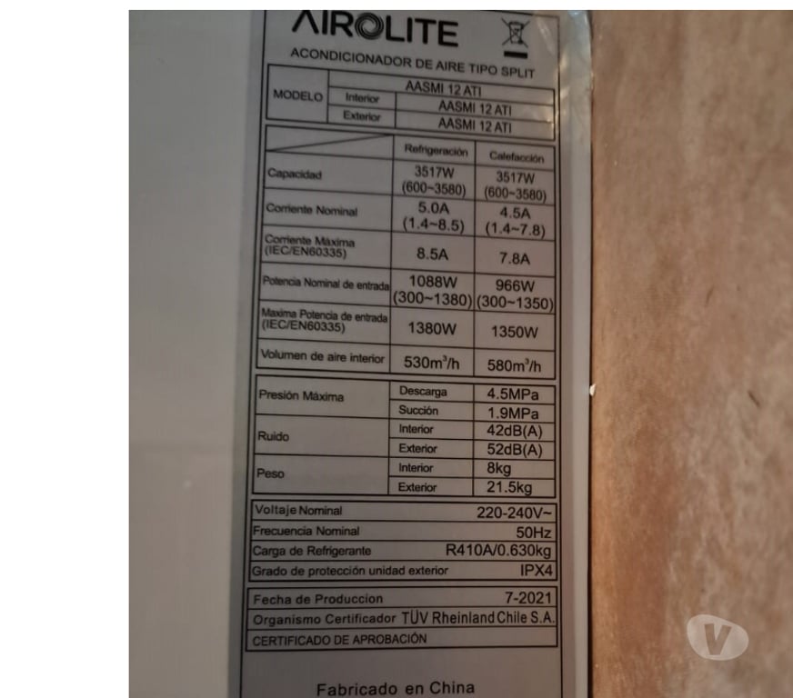 Electrodomésticos Talca Talca - Fotos de Aire acondicionado Split Inverter 12000 BTU Airolite