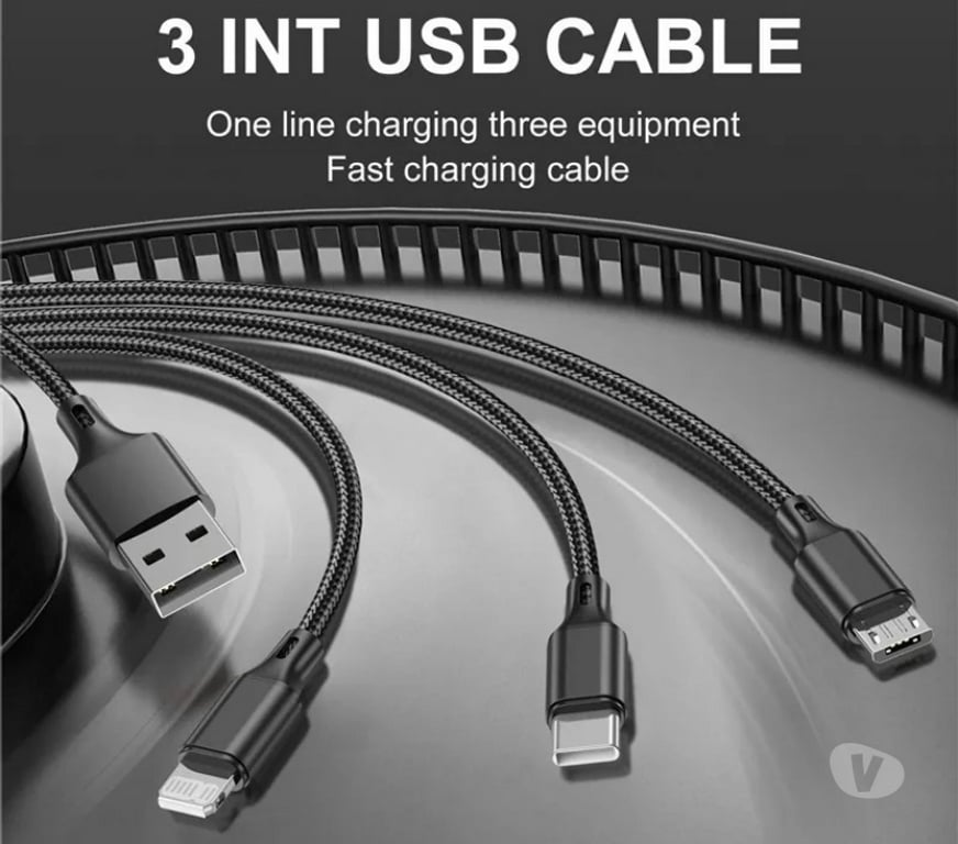 Varios Santiago Maipú - Fotos de Cable De Carga Para Celular Carga Rápida 3 Salidas Puntas