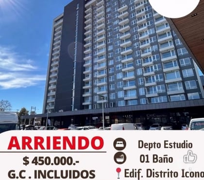  Casas y departamentos en arriendo Los Ángeles Bío-Bío - Fotos de ARRIENDO DEPTO ESTUDIO NUEVO DISTRITO ICONO