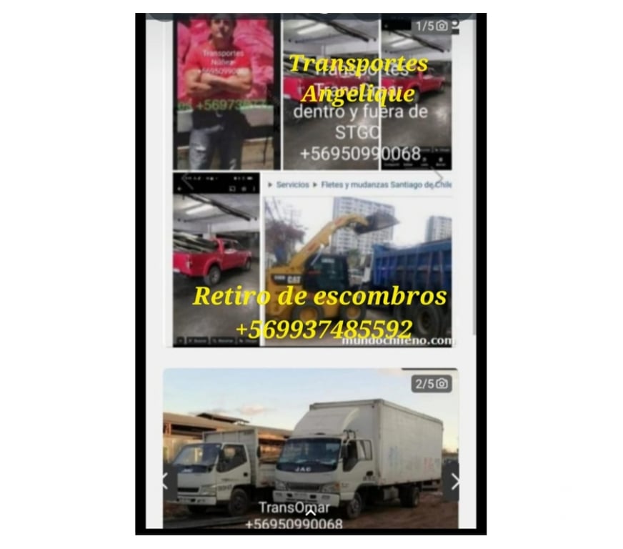 Fletes y Mudanzas - Transportes Santiago Recoleta - Fotos de Retiro escombros recoleta conchali áridos + 6937485592