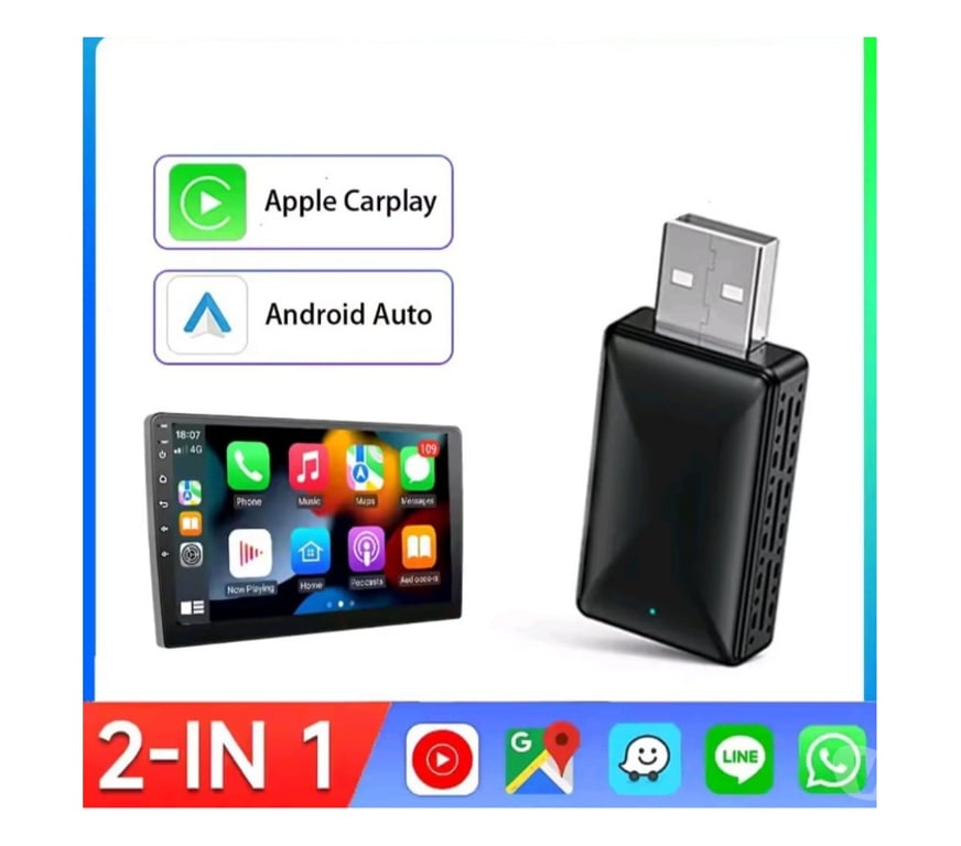 Accesorios para Autos Santiago Ñuñoa - Fotos de Adaptador Convertidor Inalambrico Carplay android Auto Usb