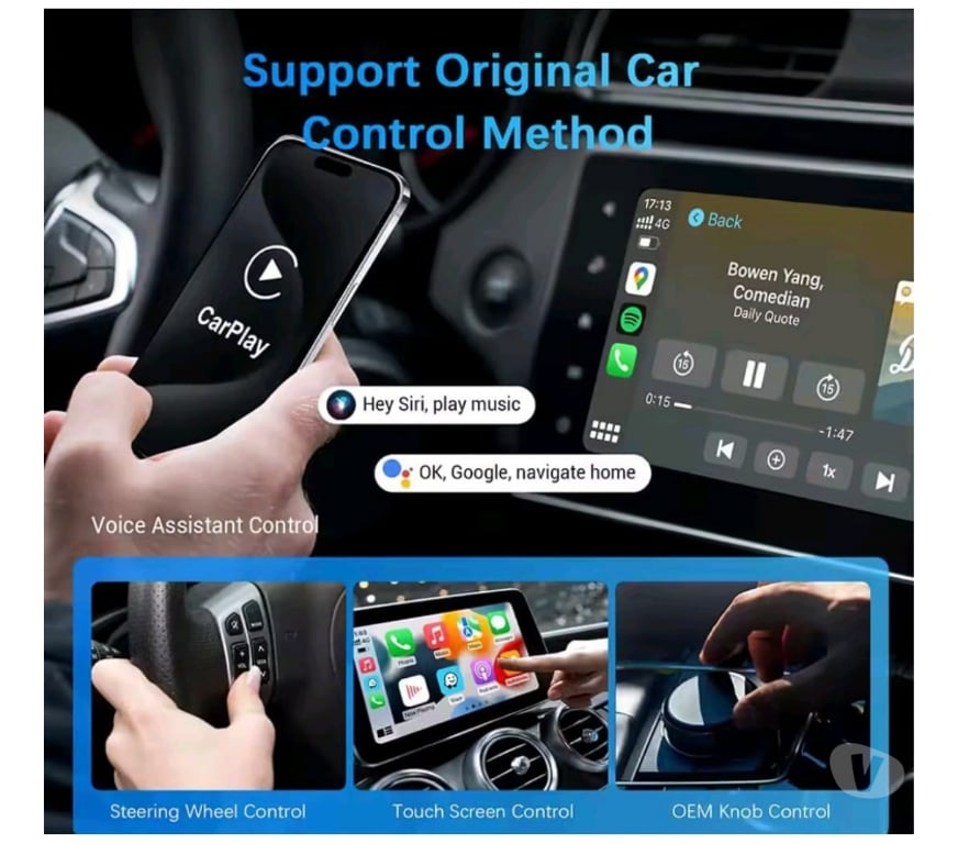 Accesorios para Autos Santiago Ñuñoa - Fotos de Adaptador Convertidor Inalambrico Carplay android Auto Usb