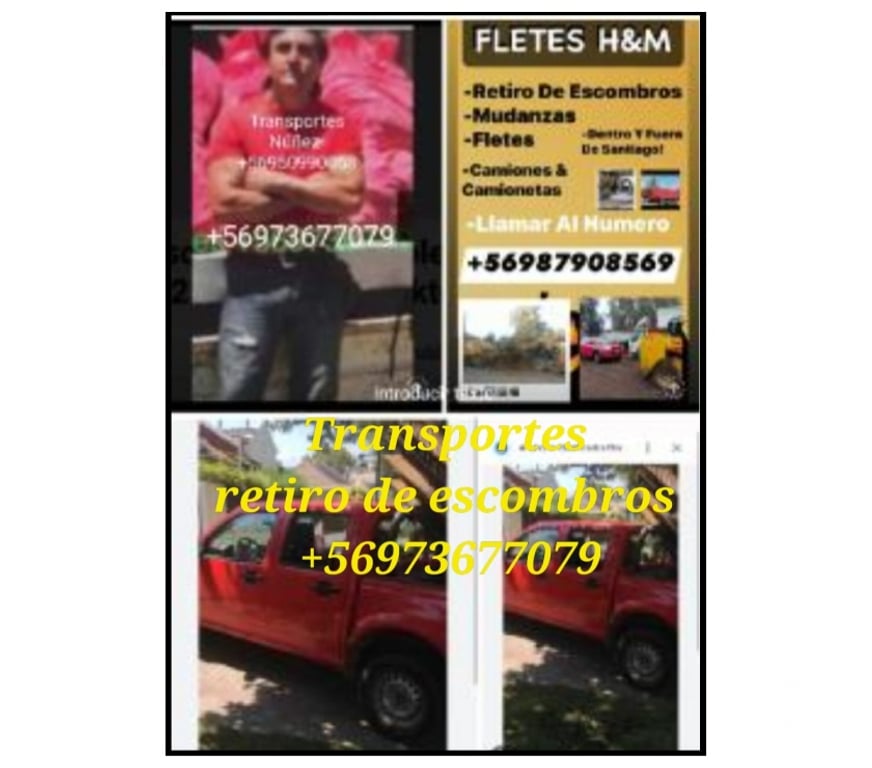 Fletes y Mudanzas - Transportes Santiago Maipú - Fotos de Fletes lo espejo escombros +56950990068 la granja hoy