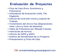 Clases Particulares de Evaluacion de Proyectos