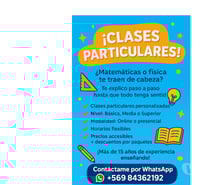 CLASES PARTICULARES ON LINE Y PRESENCIALES