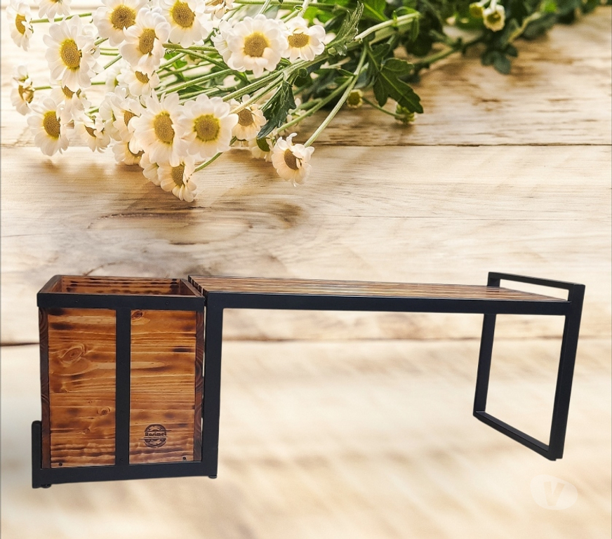 Accesorios Casa-Jardín Santiago Maipú - Fotos de Banca macetero metal madera