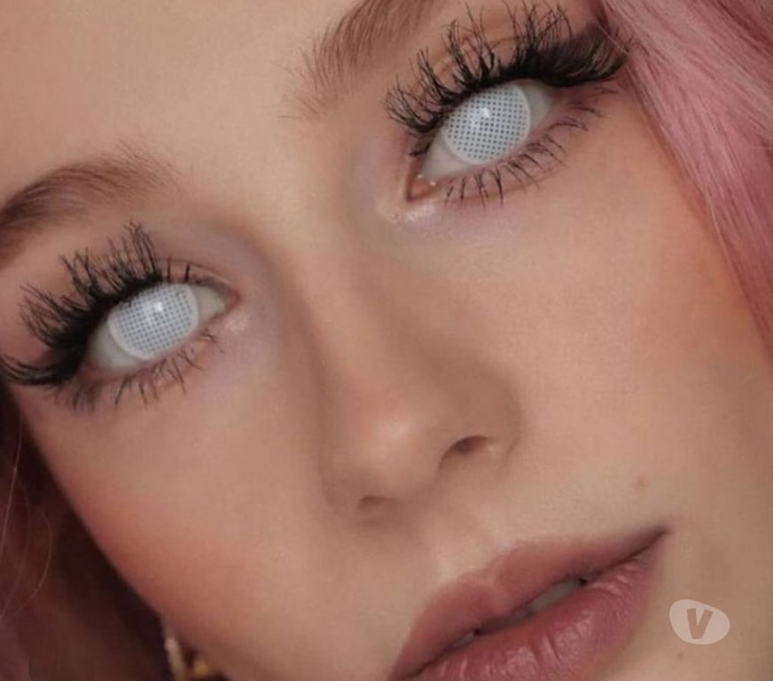 Ropa - Accesorios Linares San Javier - Fotos de Lentes de contaco blancos rejilla HALLOWEN