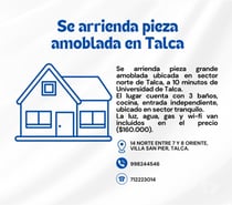 Arriendo pieza amoblada