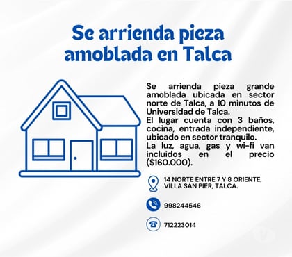 Piezas en Arriendo Talca Talca - Fotos de Arriendo pieza amoblada