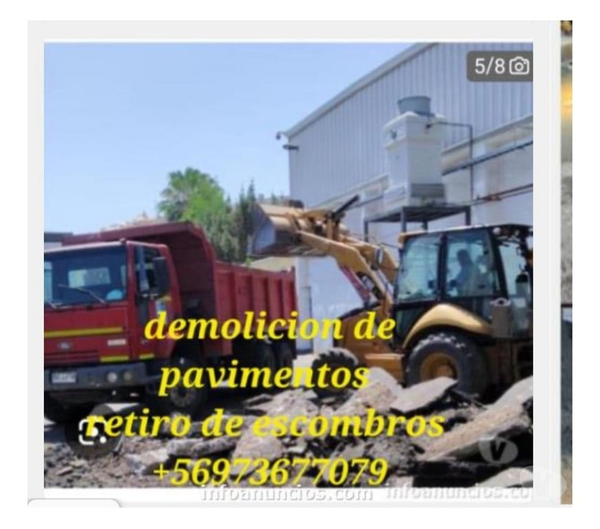 Fletes y Mudanzas - Transportes Santiago San Miguel - Fotos de retiro de escombro san Miguel. san Bernardo +56973677079