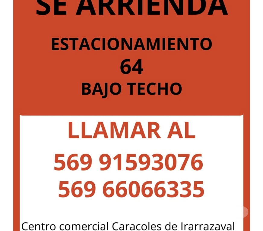 Arriendos Santiago Ñuñoa - Fotos de Arriendo estacionamiento en caracol Irarrázaval