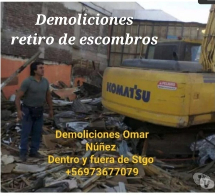 Fletes y Mudanzas - Transportes Santiago Quilicura - Fotos de demolicion y conteucion de pavimentos y asfaltos 973677079