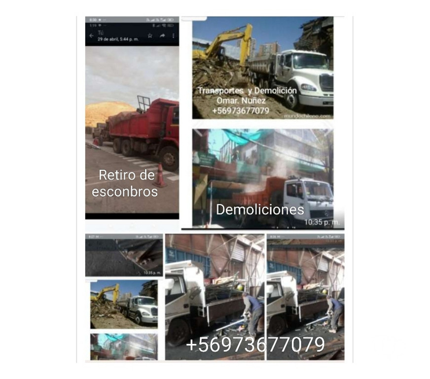 Fletes y Mudanzas - Transportes Santiago Pedro Aguirre Cerda - Fotos de retiro de escombros Pedro Aguirre Cerda+56973677079