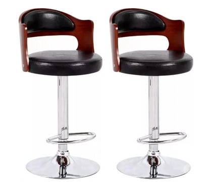 Muebles Quinta Normal Santiago - Fotos de Pack 2 Sillas Piso Bar Taburete Regulable Madera Ecocuero