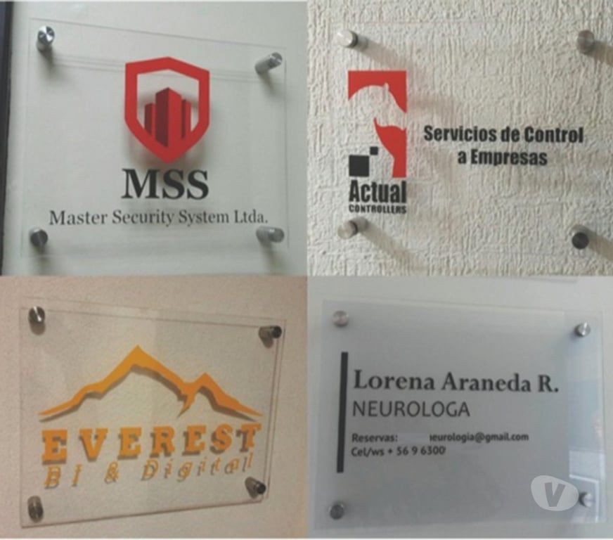 Freelance - Servicios Profesionales Santiago Santiago - Fotos de letreros para oficina de vidrio templado