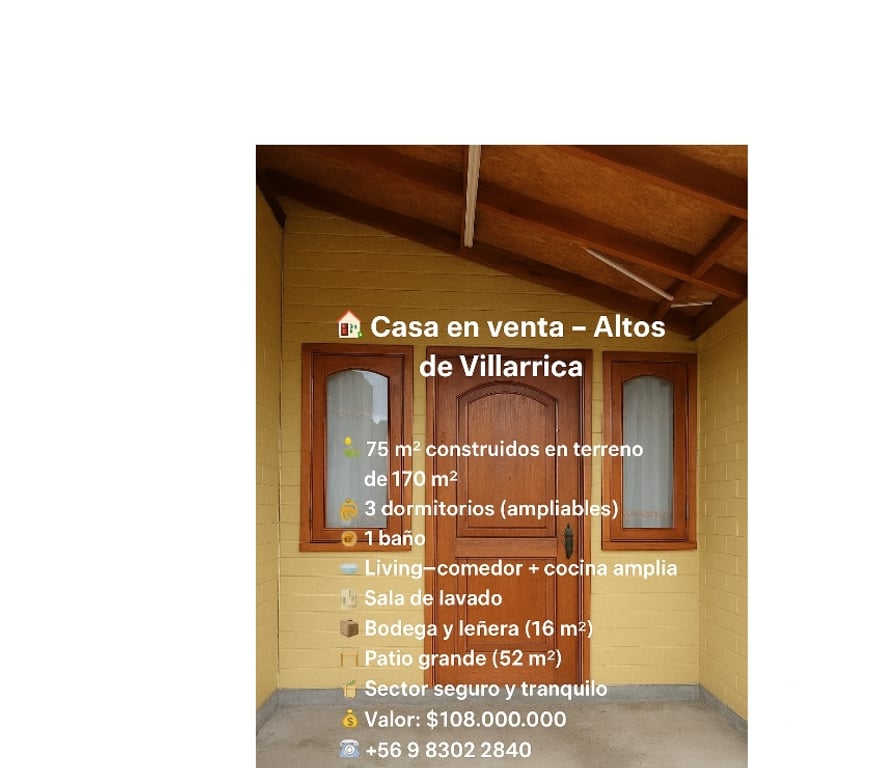 Bienes Raices Cautín Villarrica - Fotos de 🏡 Casa en venta – Altos de Villarrica