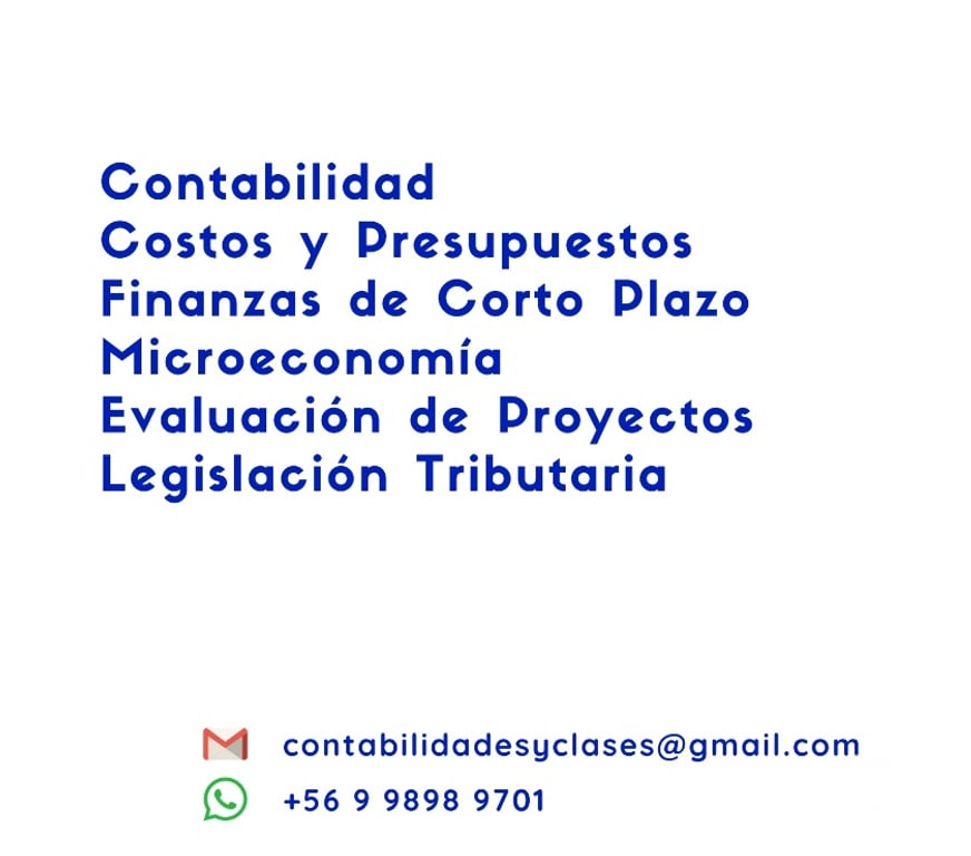 Clases Particulares de Apoyo Santiago Santiago - Fotos de Clases de Contabilidad - Finanzas - Costos - Eval. Proyectos