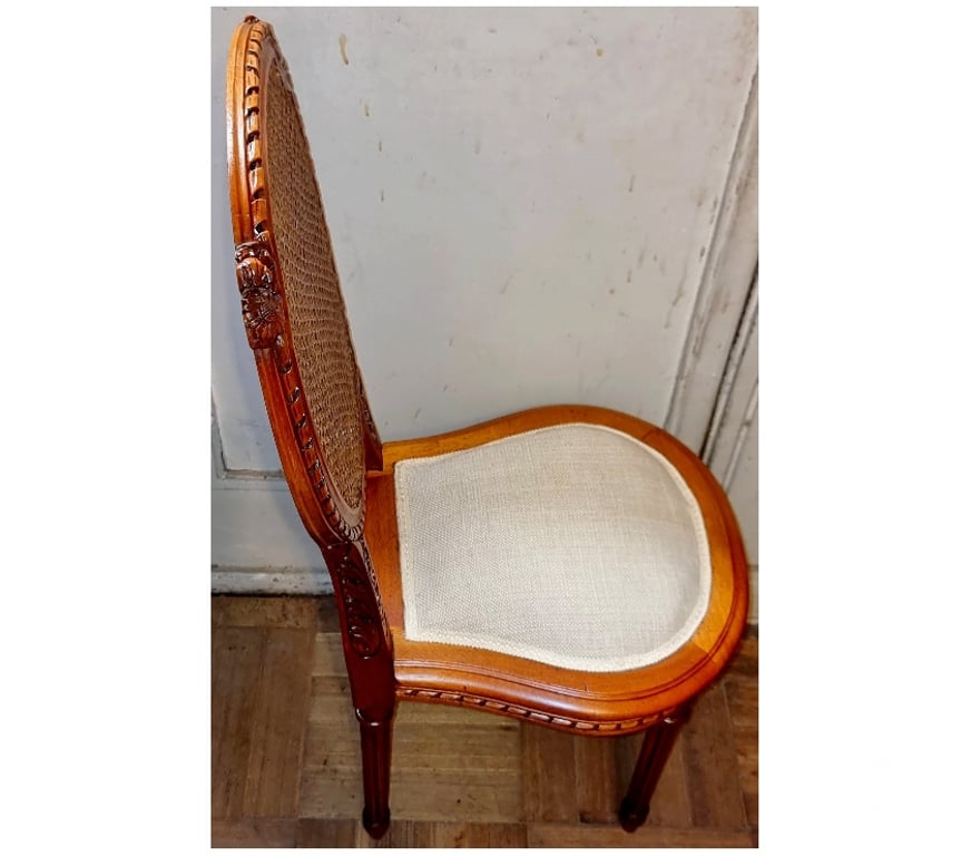 Muebles Santiago Quinta Normal - Fotos de Sillas de Salon estilo Luis XVI con Junco en madera de Nogal