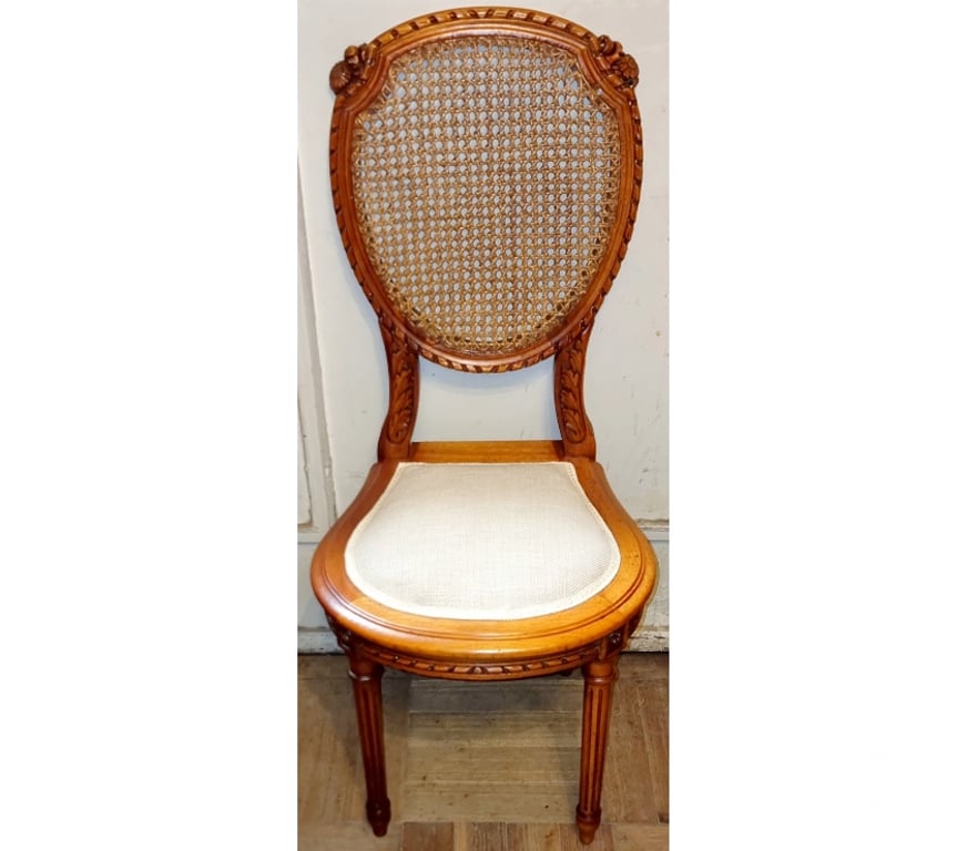 Muebles Santiago Quinta Normal - Fotos de Sillas de Salon estilo Luis XVI con Junco en madera de Nogal