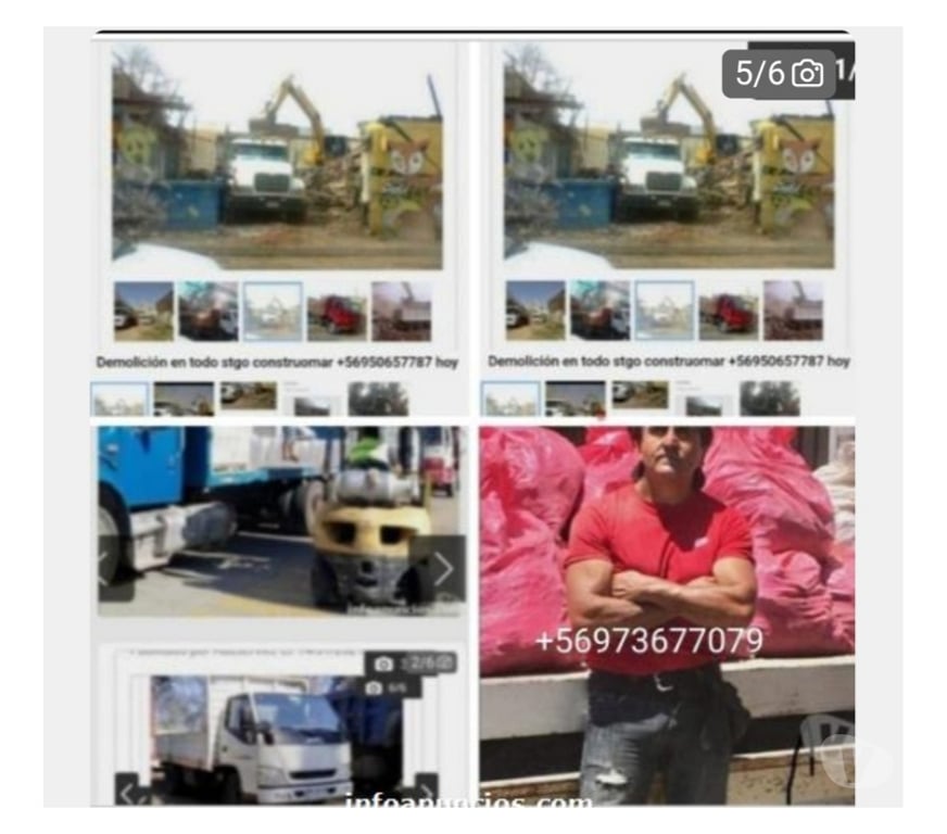 Fletes y Mudanzas - Transportes Santiago La Cisterna - Fotos de retiro de escombro la cisterna la florida+56973677979 hoy