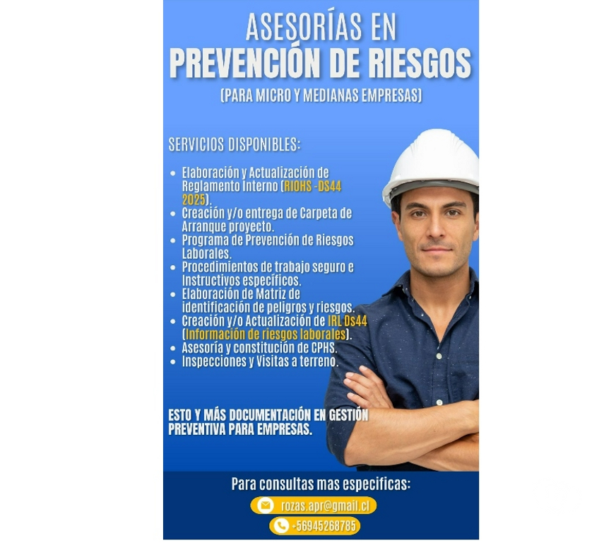 Freelance - Servicios Profesionales Cachapoal Rancagua - Fotos de Asesoría en prevención de riesgos