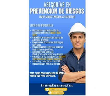 Freelance - Servicios Profesionales Rancagua Cachapoal - Fotos de Asesoría en prevención de riesgos
