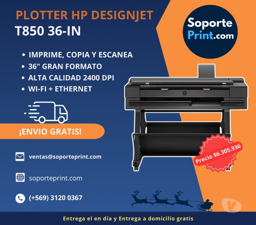 Notebooks - Computadoras Santiago Santiago - Fotos de Plotter HP DesingJet T850-IN NUEVO