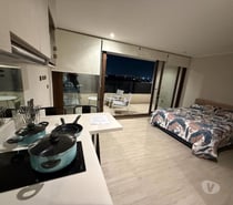 Pieza con cocina, baño y balcón en Providencia