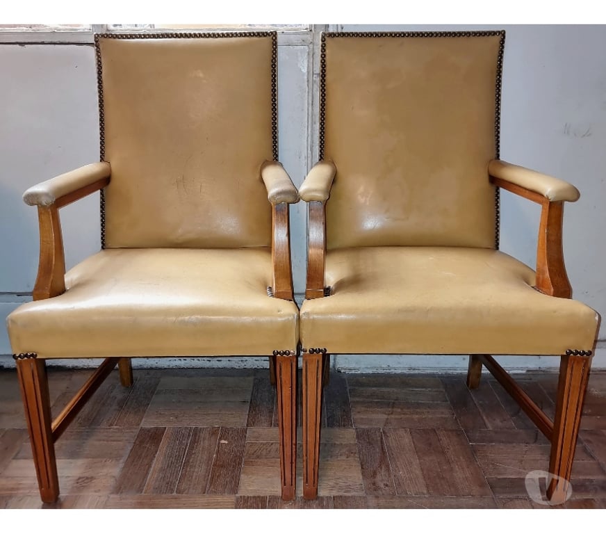 Muebles Santiago Quinta Normal - Fotos de Sillones estilo Directorio con Cuero Cafe madera de Encina