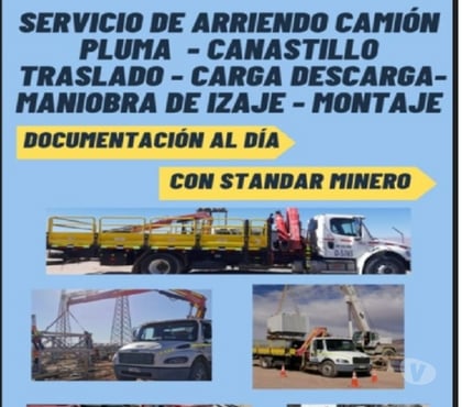 Fletes y Mudanzas - Transportes Calama El Loa - Fotos de ARRIENDO DE CAMIÓN PLUMA MENSUAL Y DIARIO