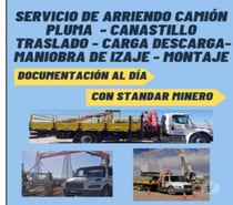 ARRIENDO CAMIÓN PLUMA MENSUAL Y DIRIO