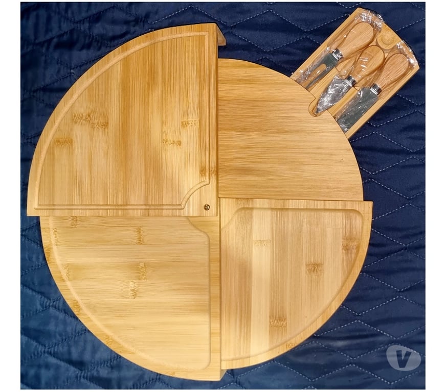 Varios Santiago Quinta Normal - Fotos de Juego Tablas para Quesos y Charcuteria Redondo de Bambú YGD