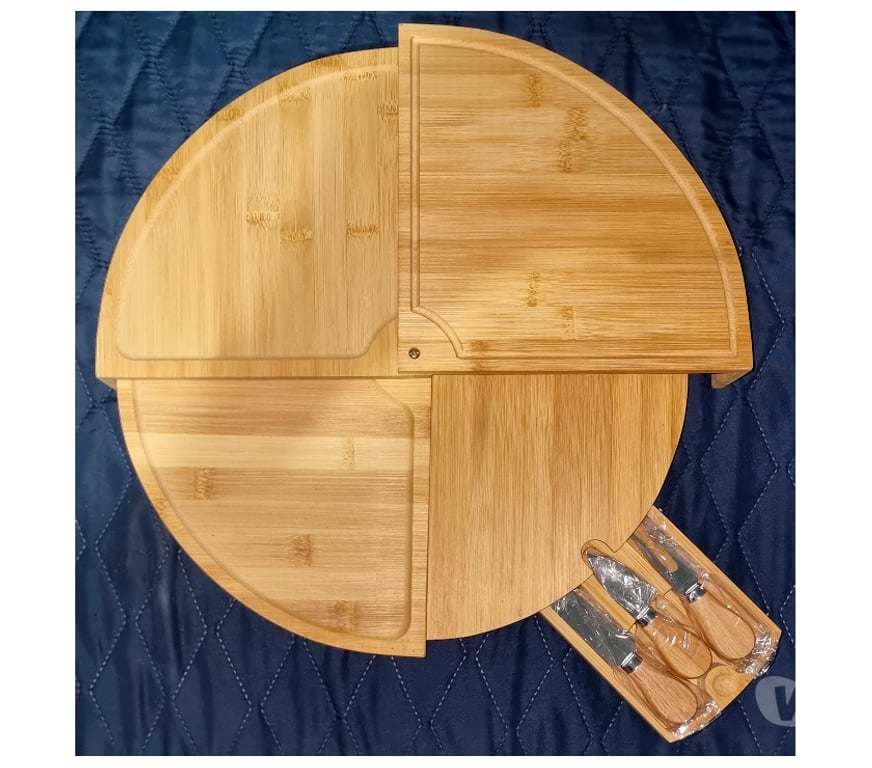Varios Santiago Quinta Normal - Fotos de Juego Tablas para Quesos y Charcuteria Redondo de Bambú YGD