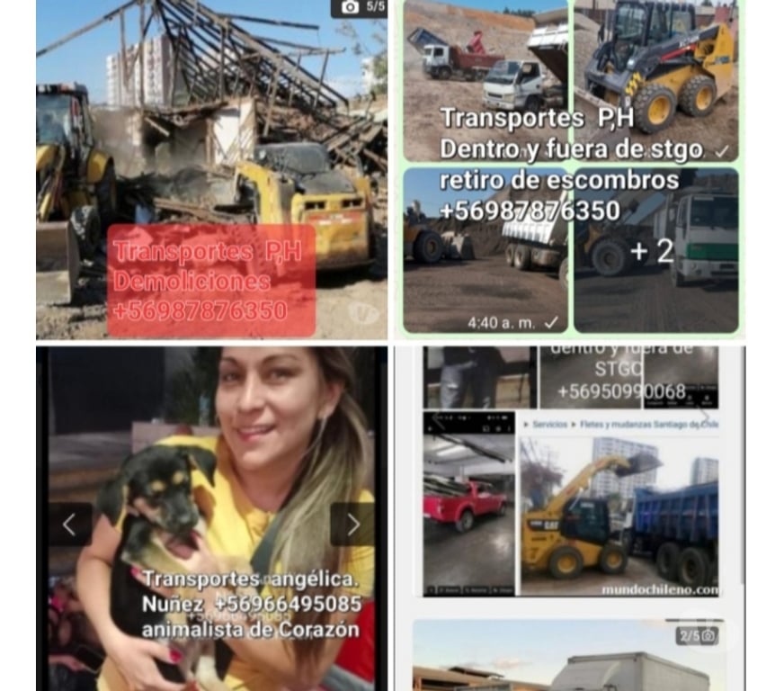 Fletes y Mudanzas - Transportes Santiago Pudahuel - Fotos de Retiro de escombros pudahuel stgo renca maipu +56973677079