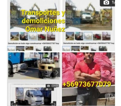 Fletes y Mudanzas - Transportes Pudahuel Santiago - Fotos de Retiro de escombros pudahuel stgo renca maipu +56973677079