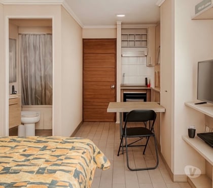 Arriendo de Piezas Santiago Santiago - Fotos de Pieza con cocina y balcón Metro Las Rejas $200.000.