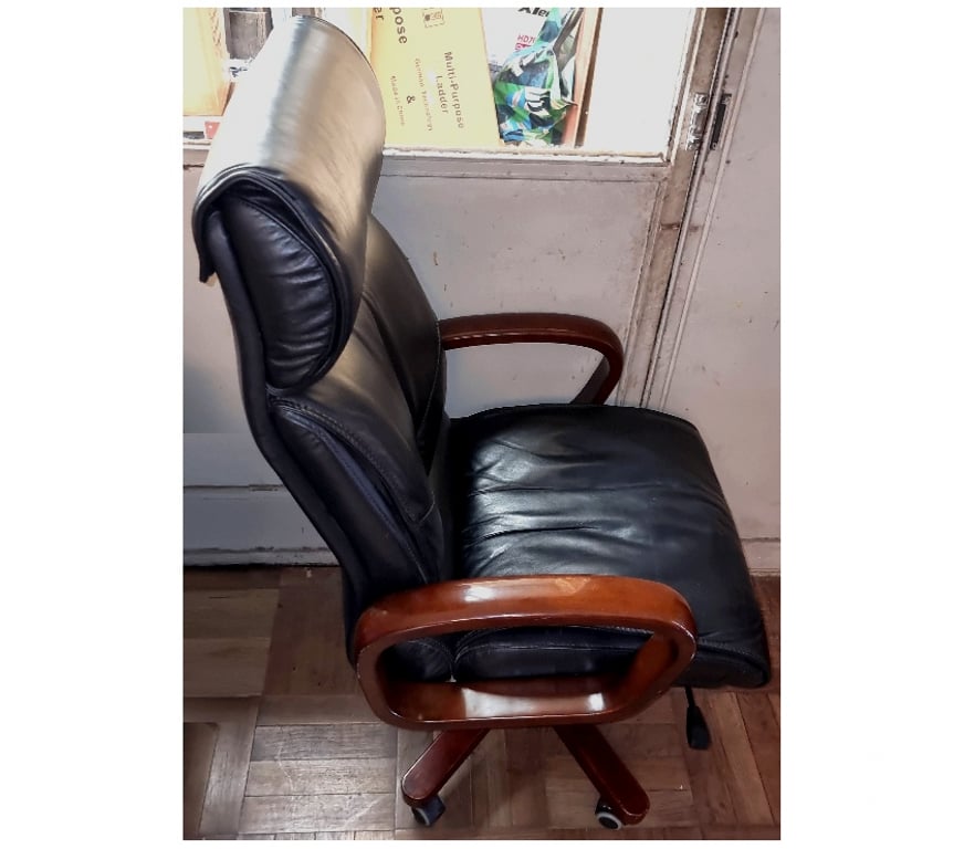Muebles Santiago Quinta Normal - Fotos de Sillon de Oficina Ergonomico Reclinable Cuero negro de Caoba